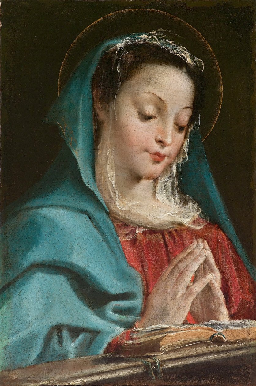 De Maagd in gebed door Annibale Carracci