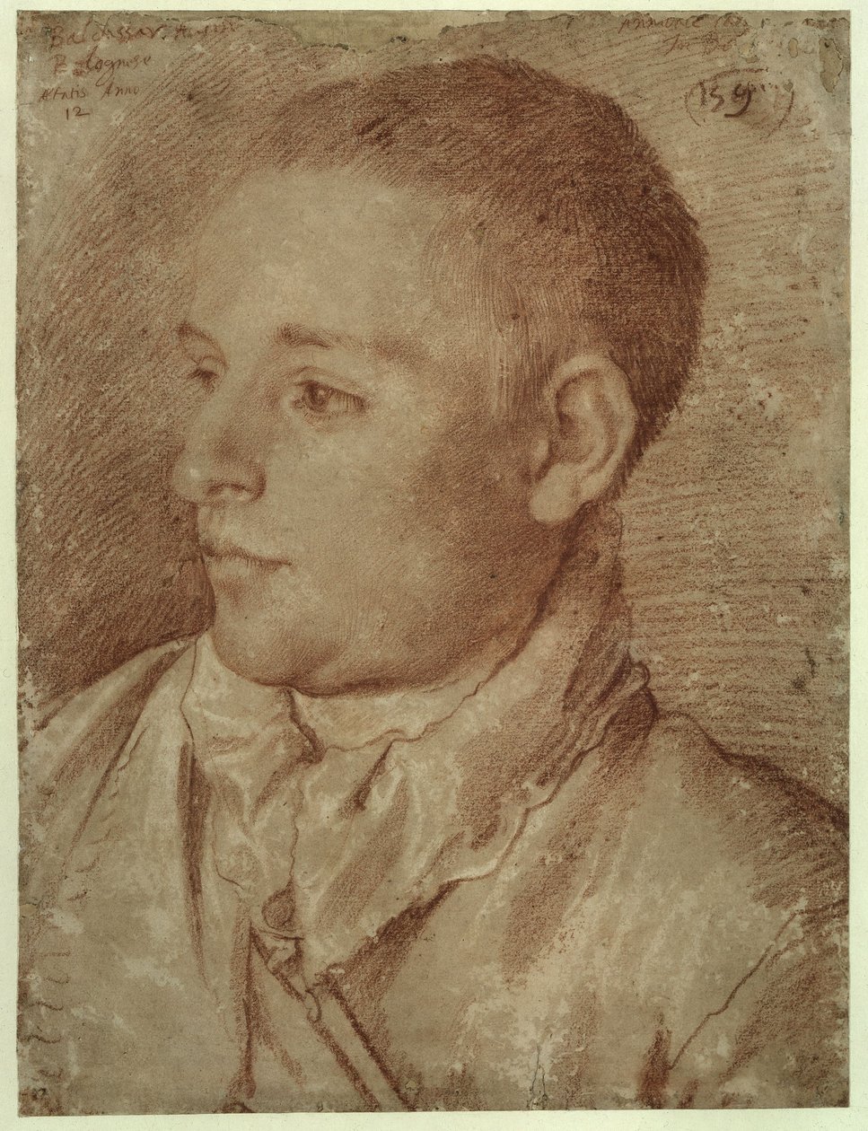 Portret van Baldassare Aloisi, genaamd Galanino door Annibale Carracci