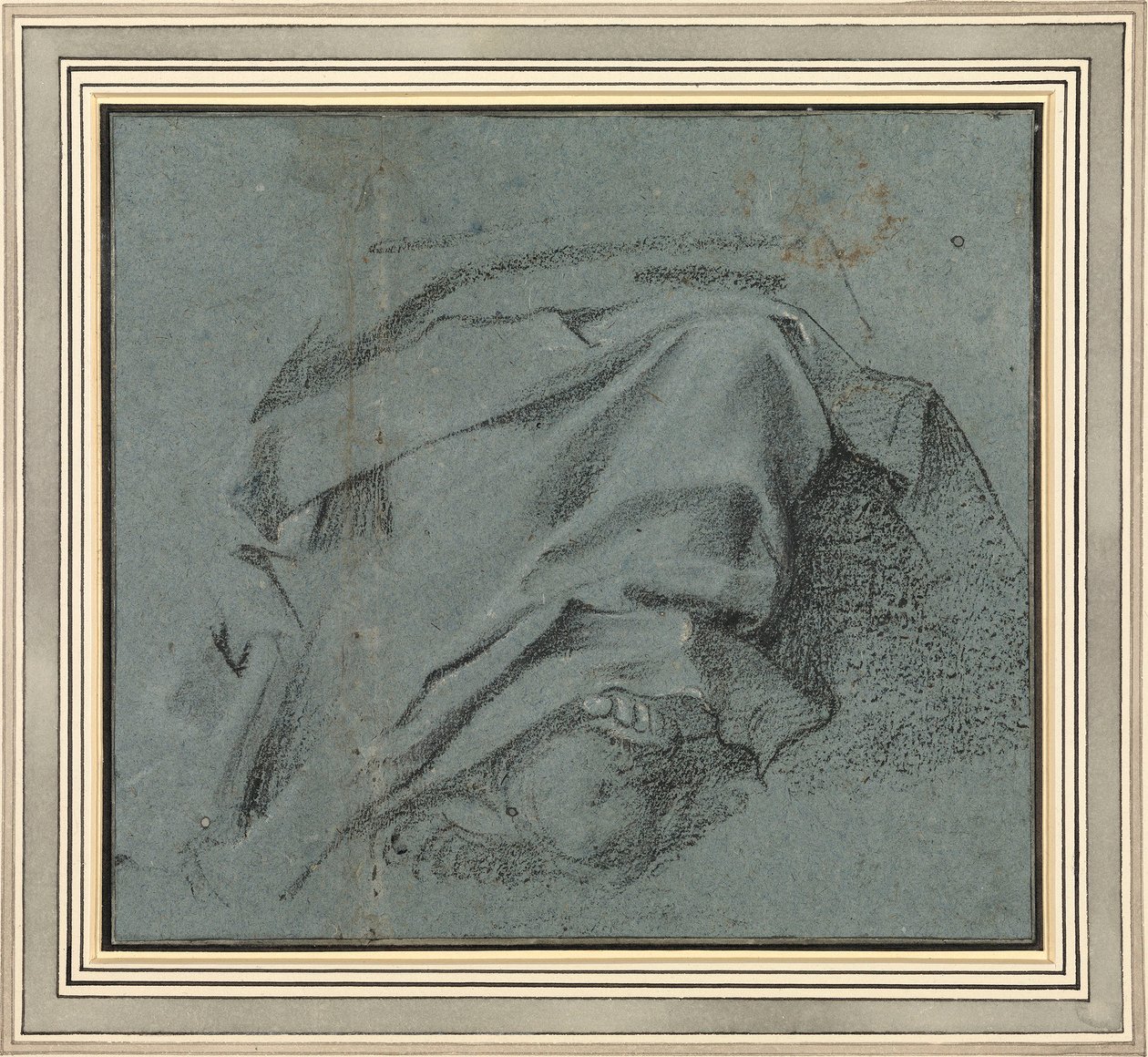 Carracci - Studie voor de draperie over de benen van de Maagd voor het Maria Hemelvaart altaarstuk, S.Maria del Popolo, RCIN 902108 door Annibale Carracci