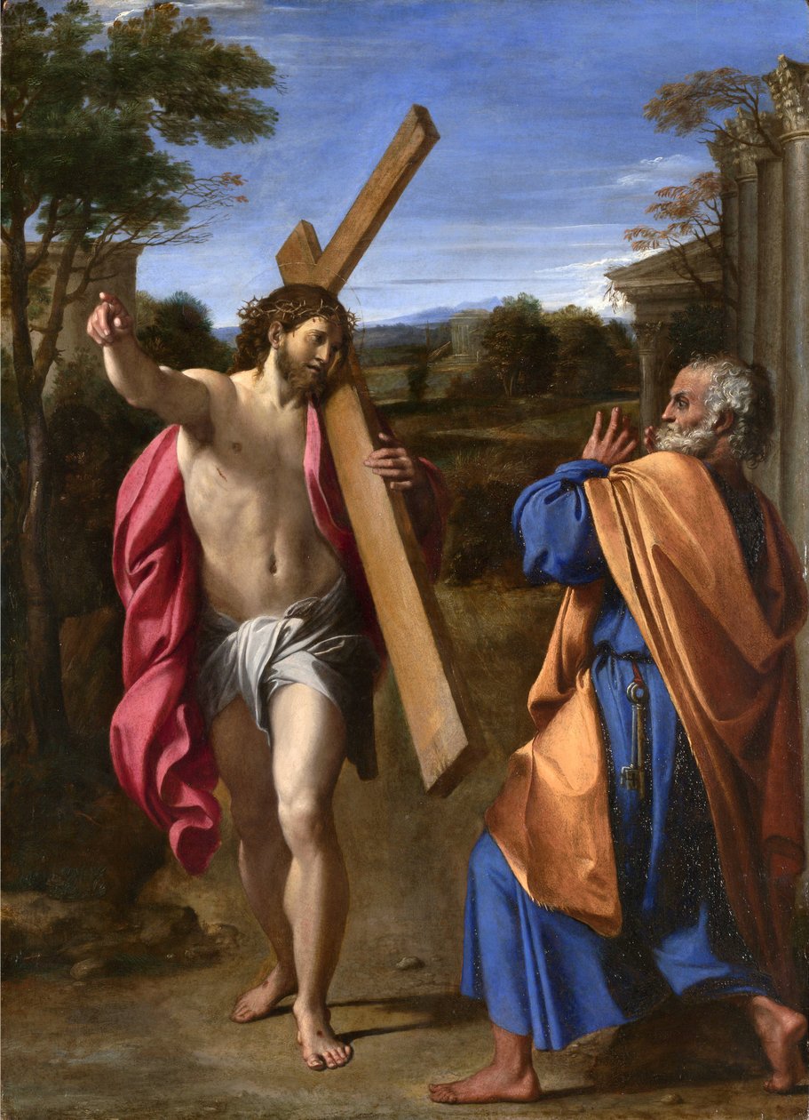 Christus Verschijnt aan St. Petrus op de Via Appia door Annibale Carracci