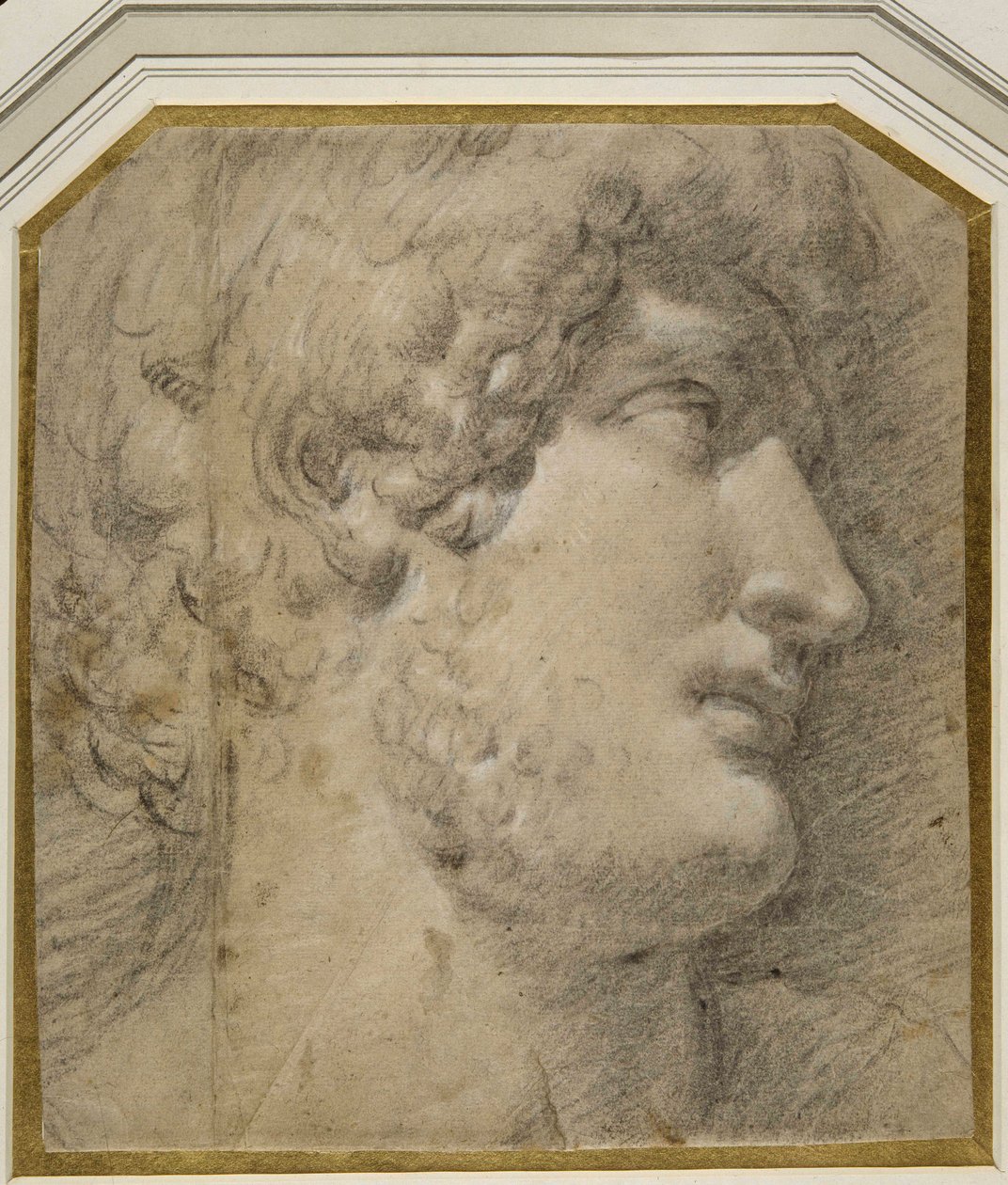 Hoofd van keizer Gallienus (of Hadrianus), naar de antieke door Annibale Carracci