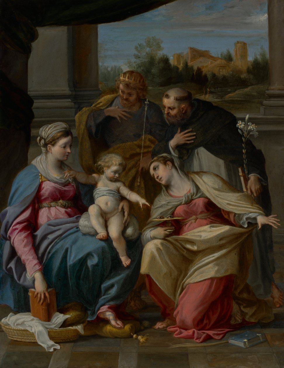 Madonna met Kind en de heiligen Lucia, Dominicus en Lodewijk van Frankrijk door Annibale Carracci