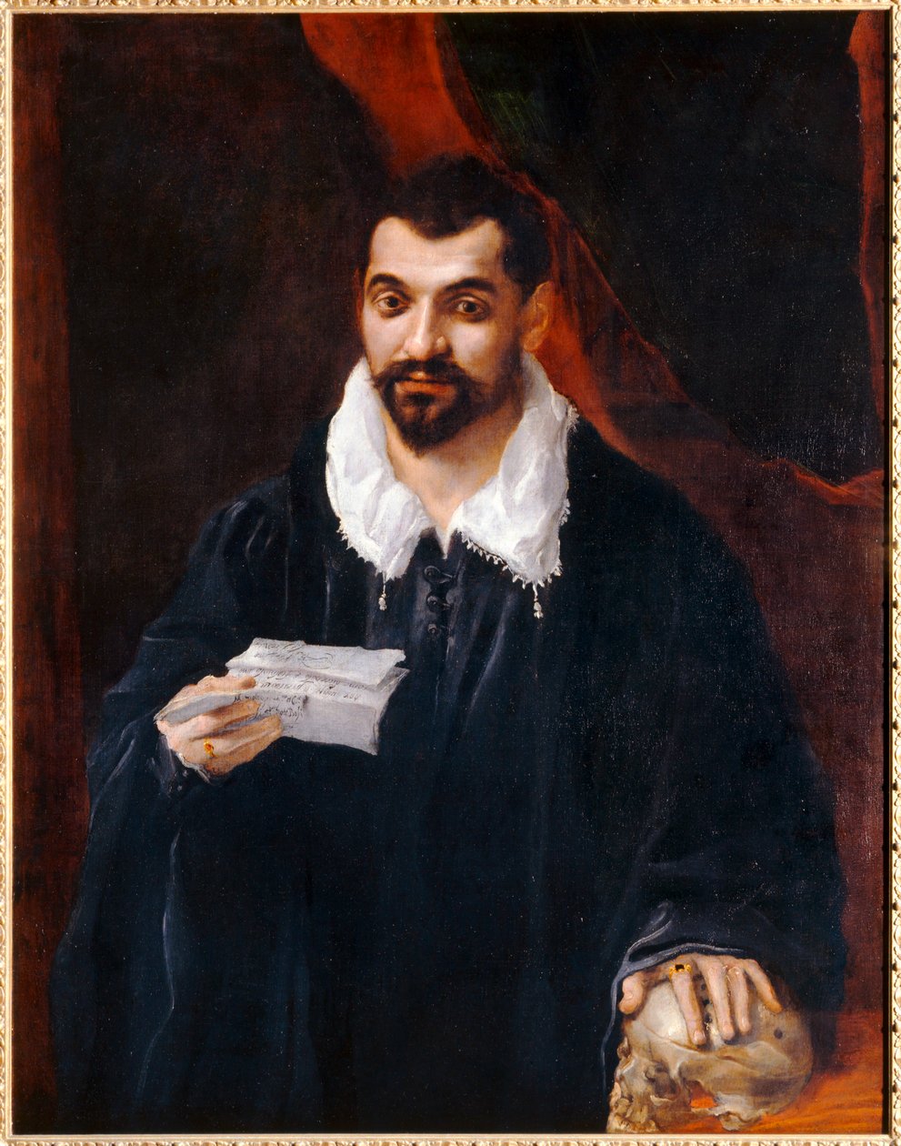 Portret van een man met een schedel, voorheen bekend als ... door Annibale Carracci