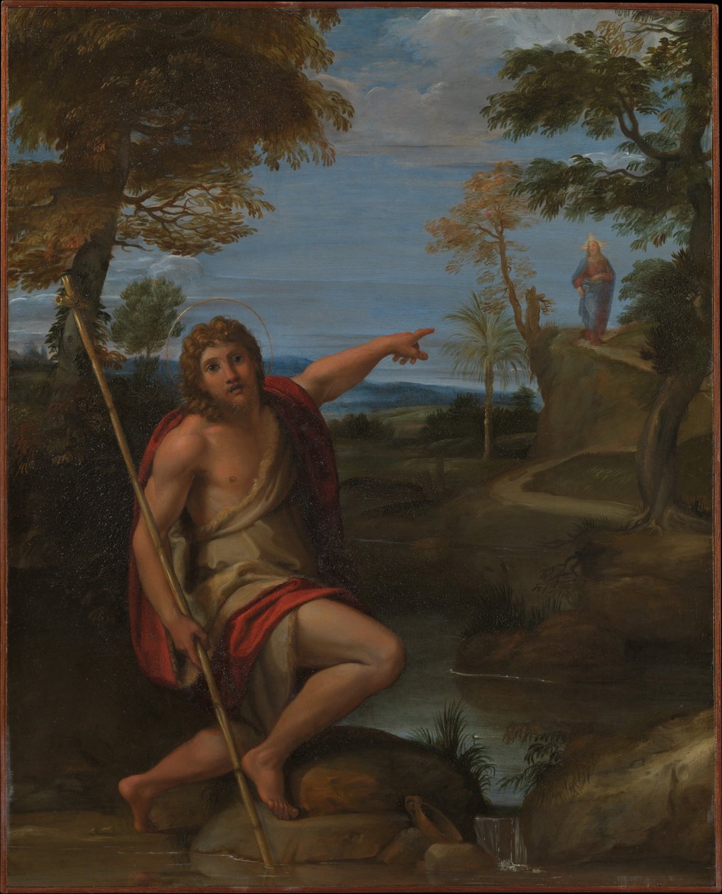 De heilige Johannes de Doper legt getuigenis af door Annibale Carracci
