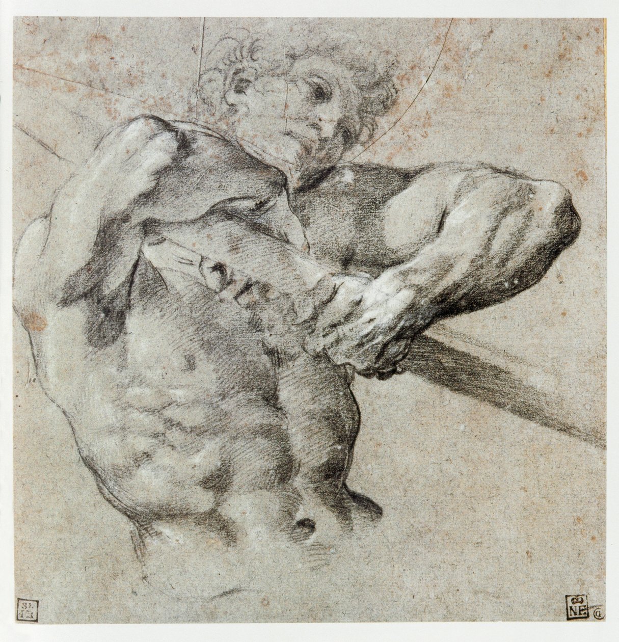 Studie van een mannelijke figuur ... door Annibale Carracci