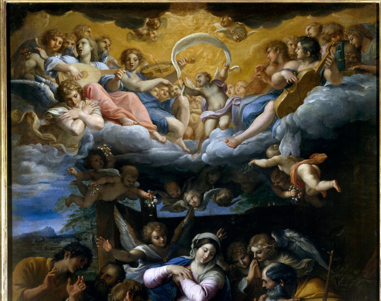 De Aanbidding van de Herders (detail) door Annibale Carracci
