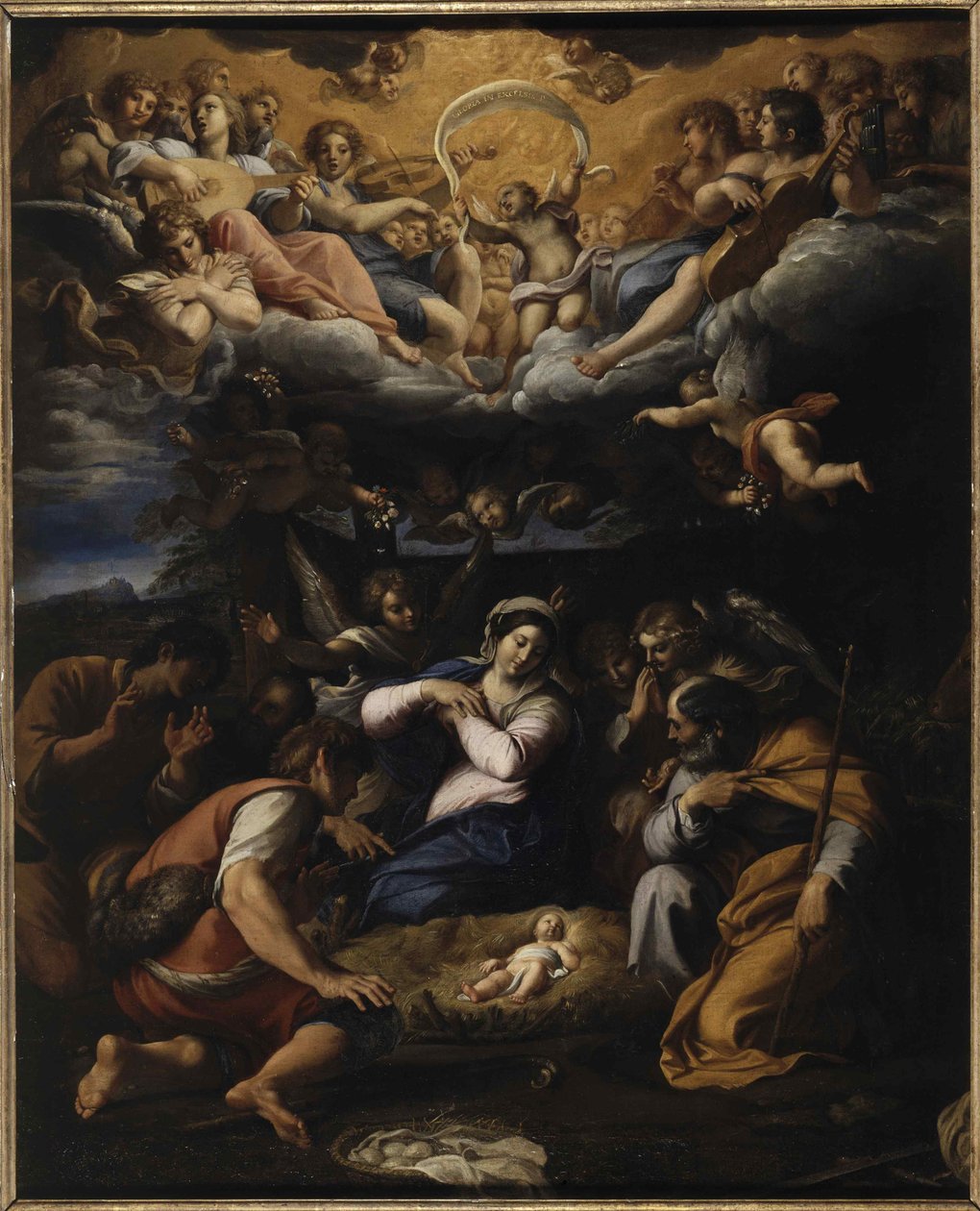 De aanbidding van de herders, ca. 1597 door Annibale Carracci