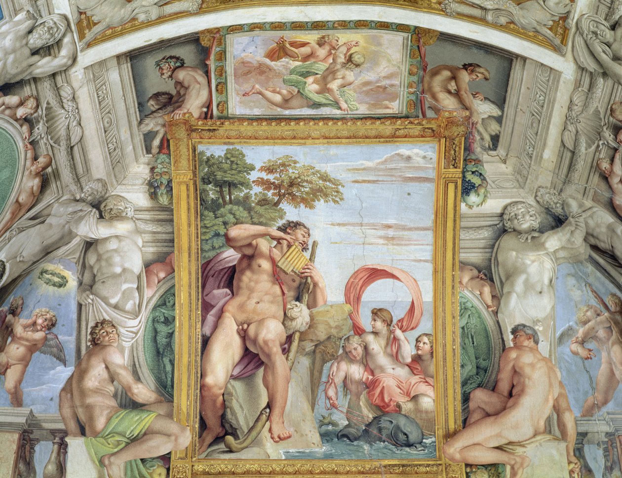 De Galleria Carracci detail van Polyphemus en Galatea (detail) door Annibale Carracci