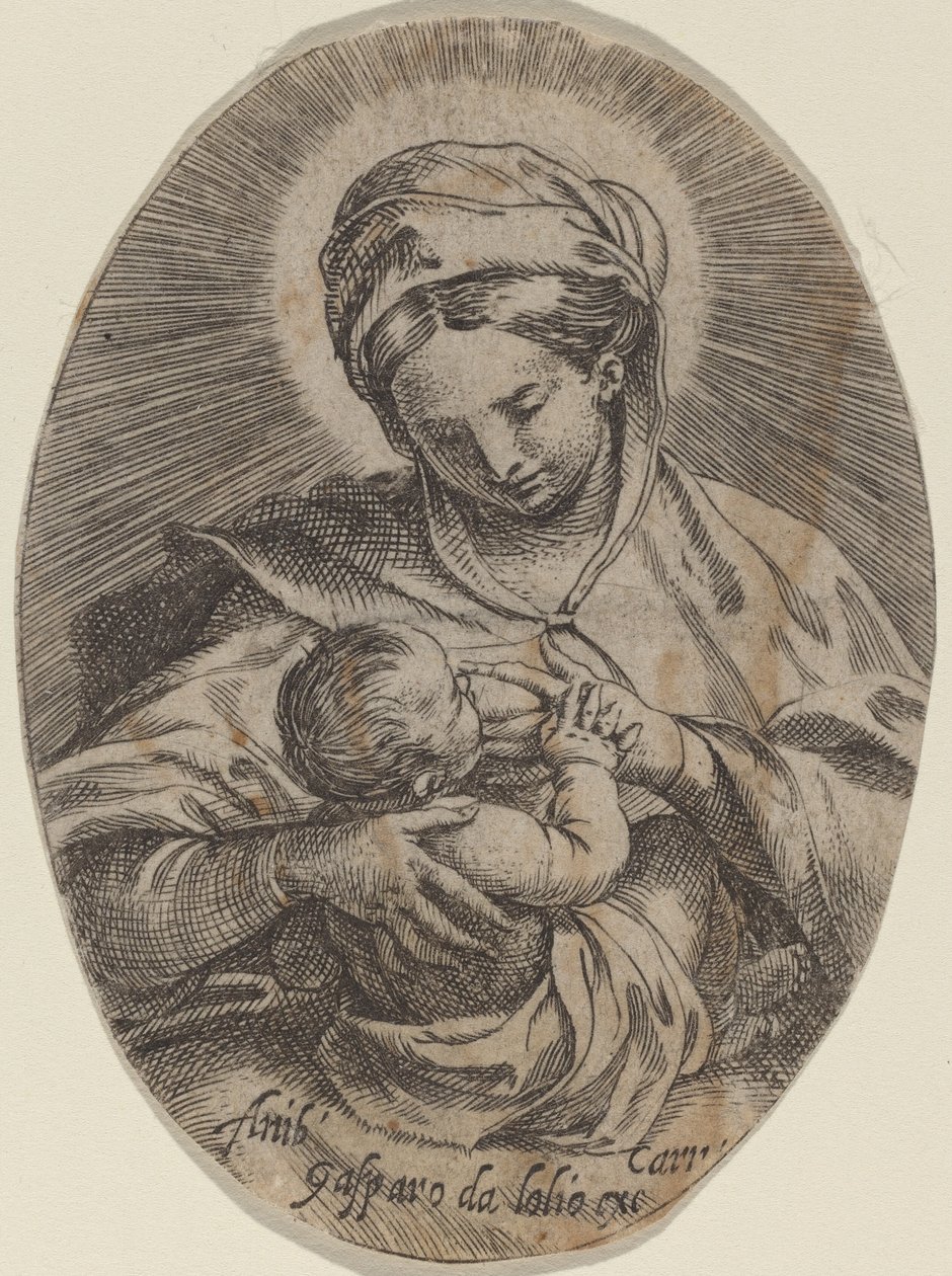 De Madonna die het Christuskind Voedt door Annibale Carracci