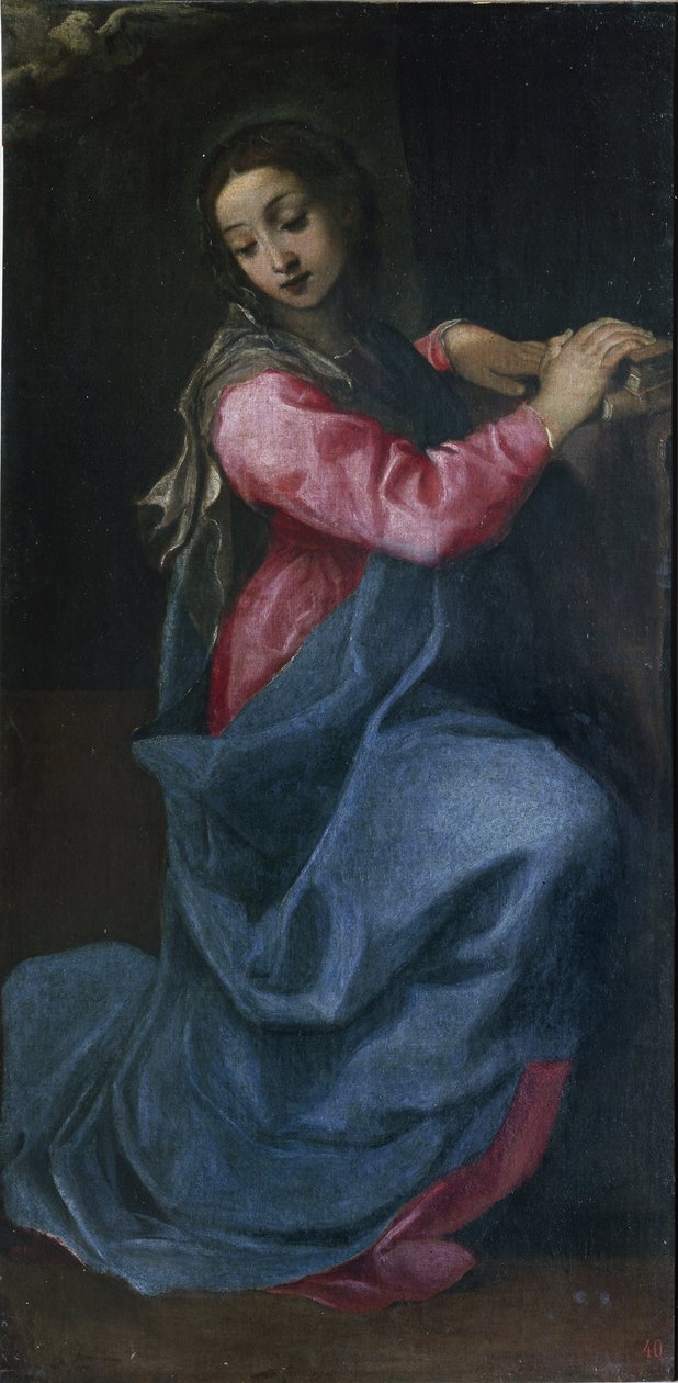De Maagd van de annunciatie (detail) door Annibale Carracci