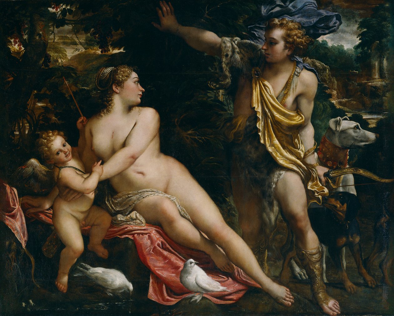 Venus, Adonis en Cupido, ca. 1590 door Annibale Carracci