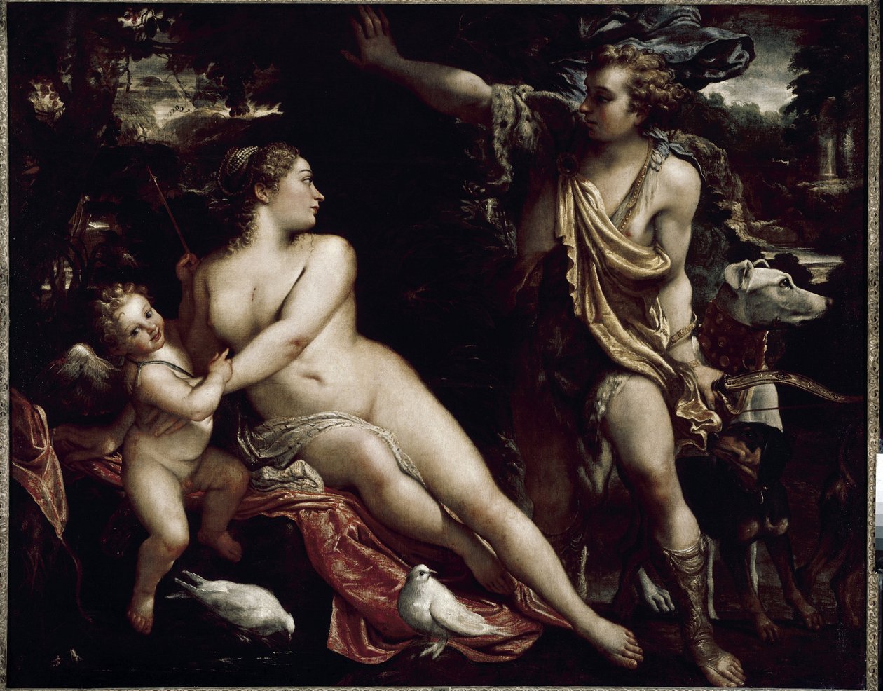 Venus en Adonis door Annibale Carracci