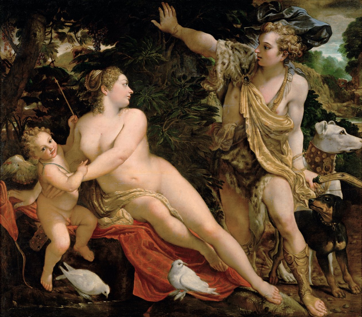 Venus en Adonis door Annibale Carracci