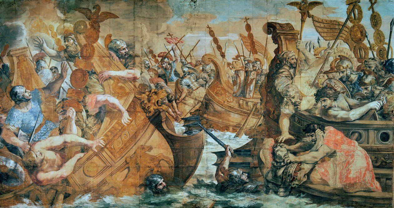 Slag bij de Milvische Brug, 312 AD: nederlaag van Maxentius door Constantijn door Unbekannt Unbekannt
