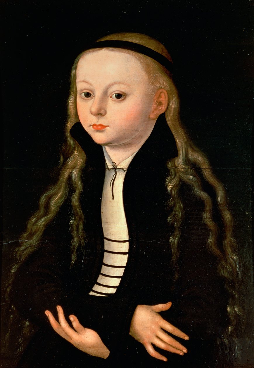 Portret van een meisje, mogelijk Magdalena Luther, naar Lucas Cranach, Senior, ca. 1520 door Unbekannt Unbekannt