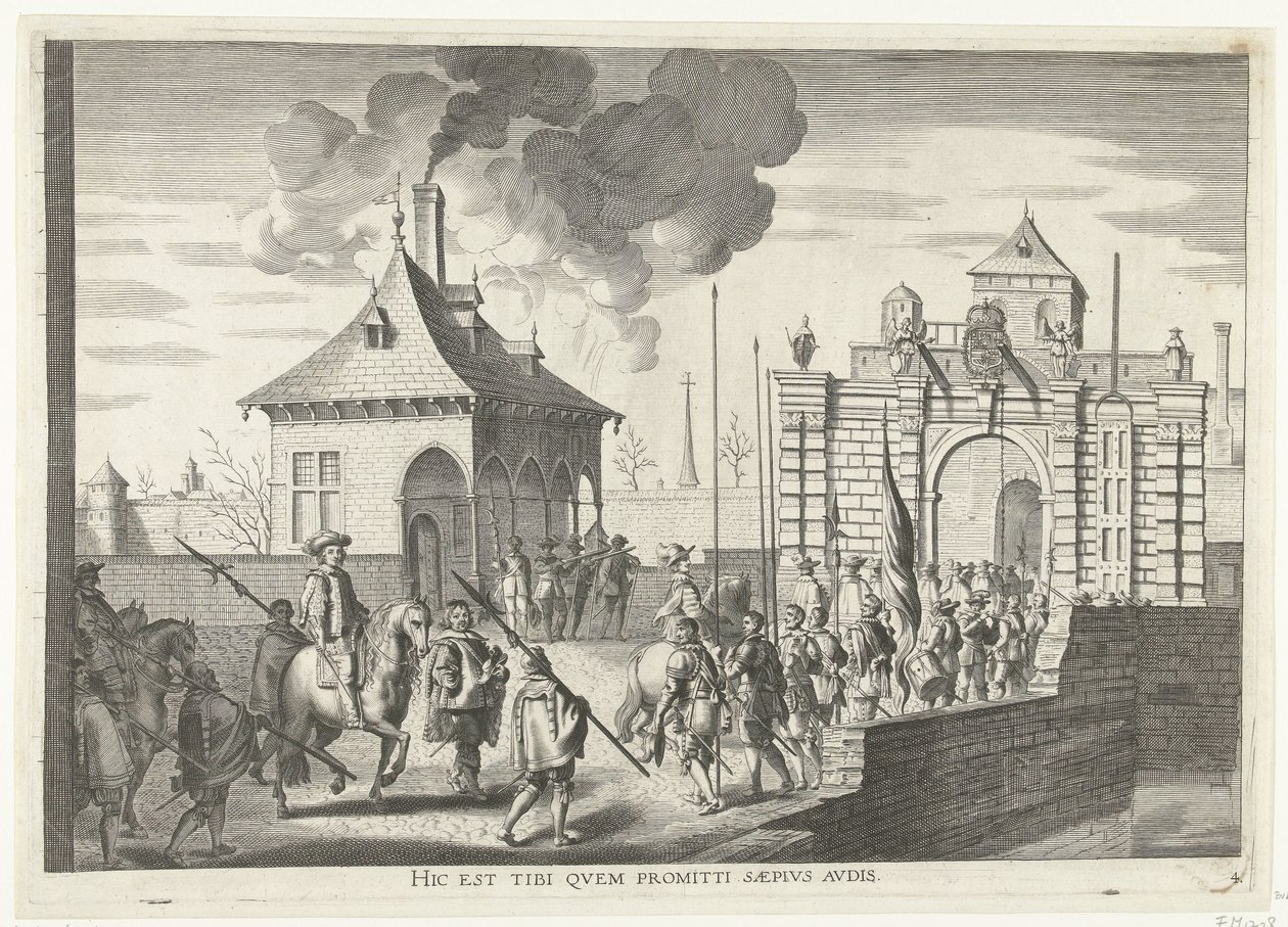 Aankomst bij de Brugse poort van Gent; intocht van Ferdinand te Gent in 1635 (nr. 4) door Anonymous