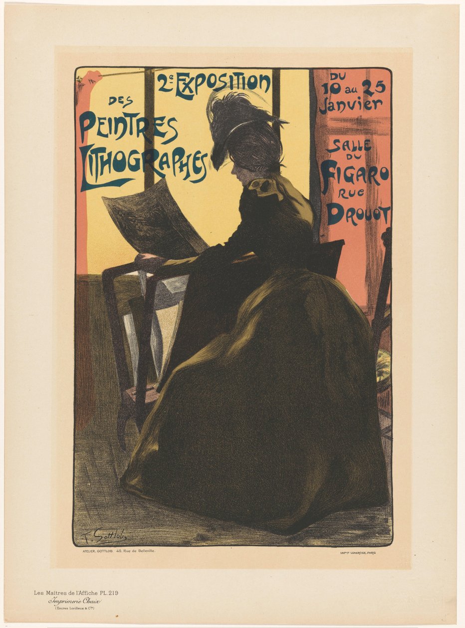 Advertentie voor de tweede expositie van de Peintres Lithographes in de Salle du Figaro door Anonymous