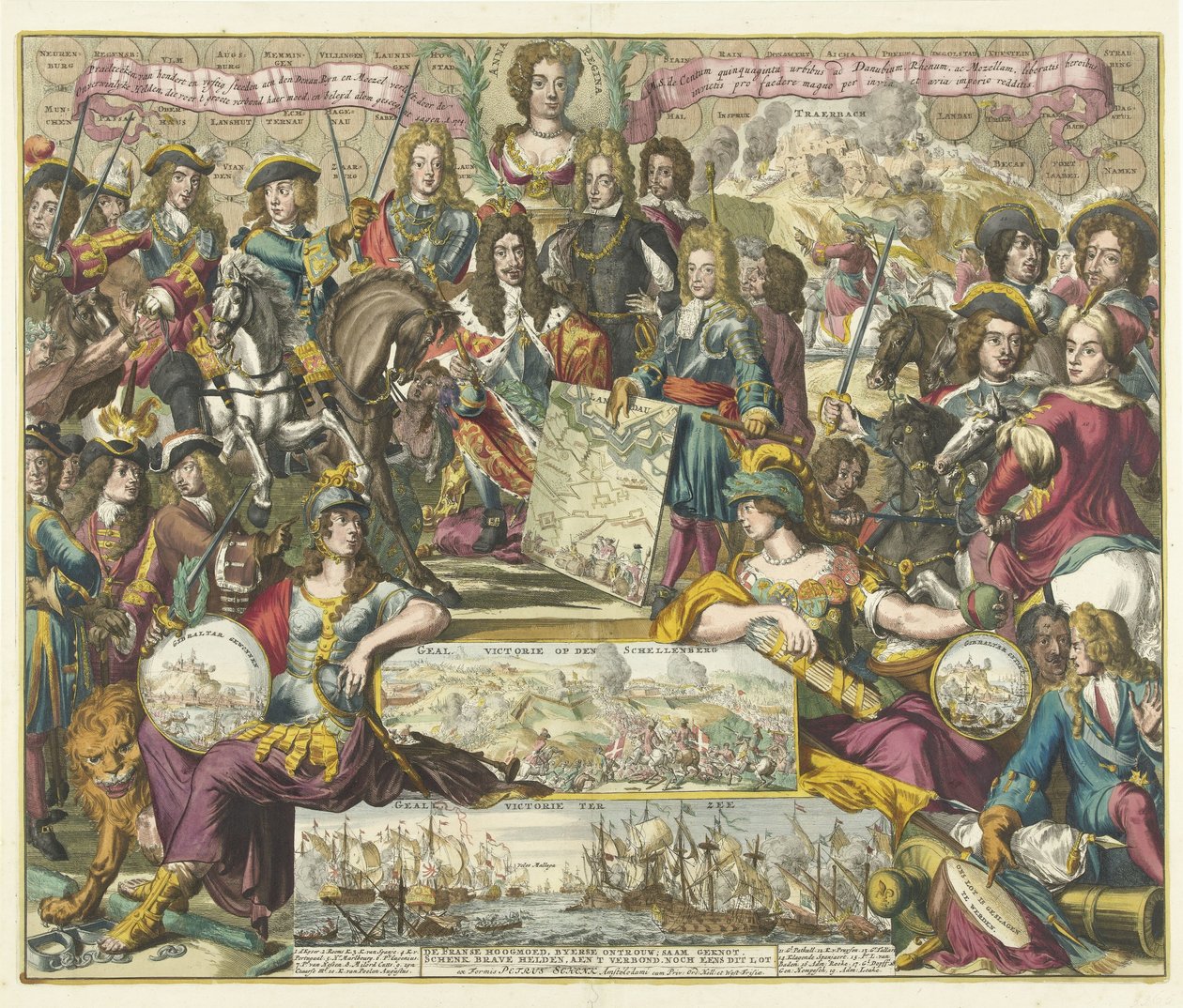 Allegorie op de overwinningen van de Geallieerden in 1704 door Anonymous
