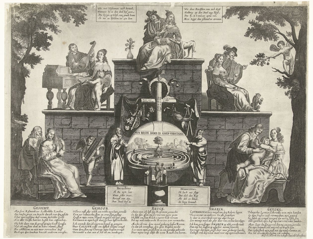 Allegorie op het doolhof van het menselijk onverstand, ca. 1650 door Anonymous