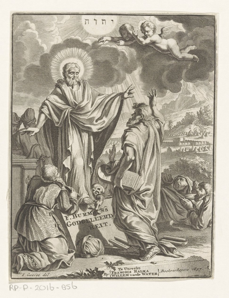 Allegorische voorstelling met Christus, Mozes en geknielde figuur door Anonymous