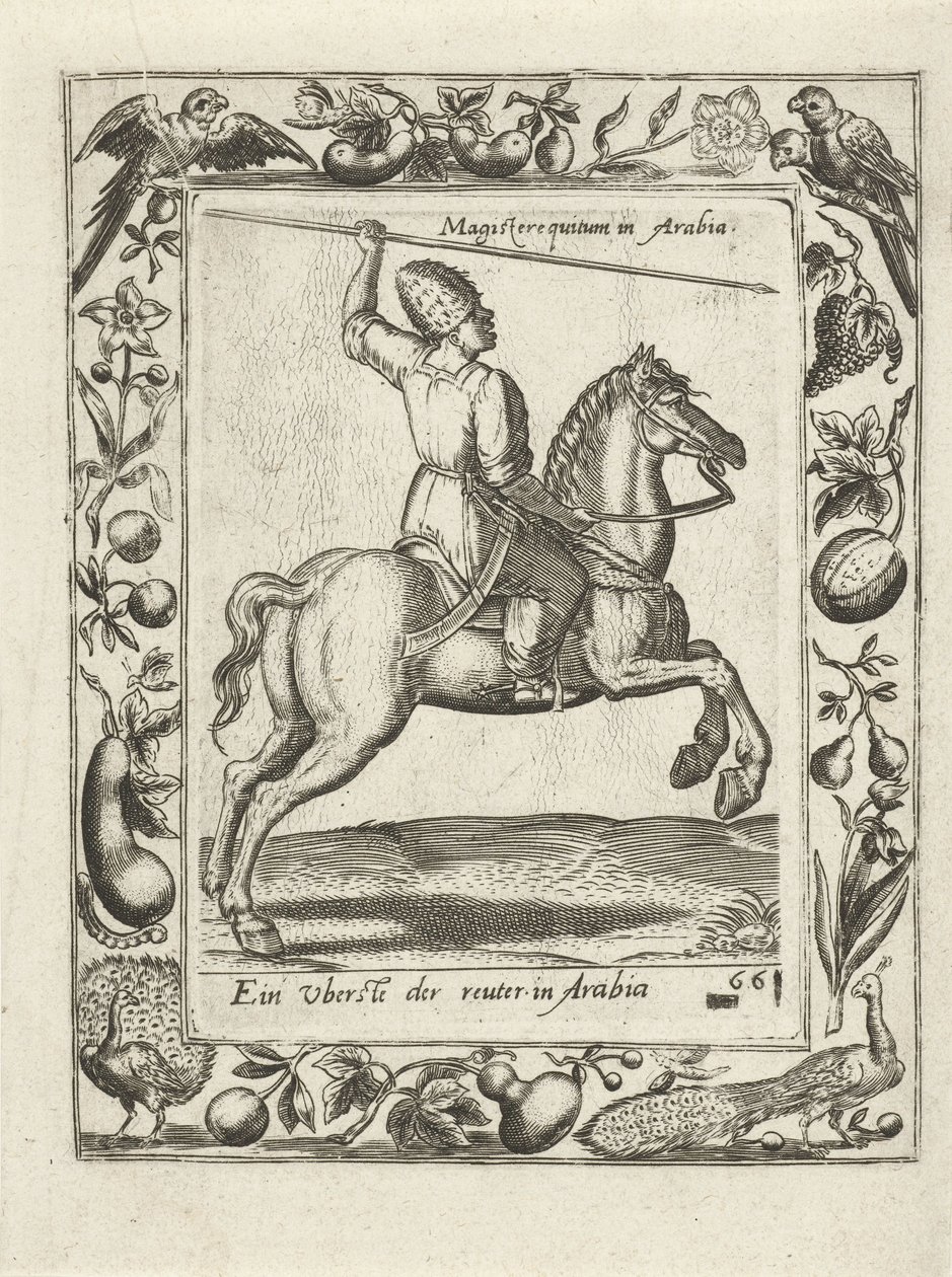 Arabische hoofdman te paard door Anonymous