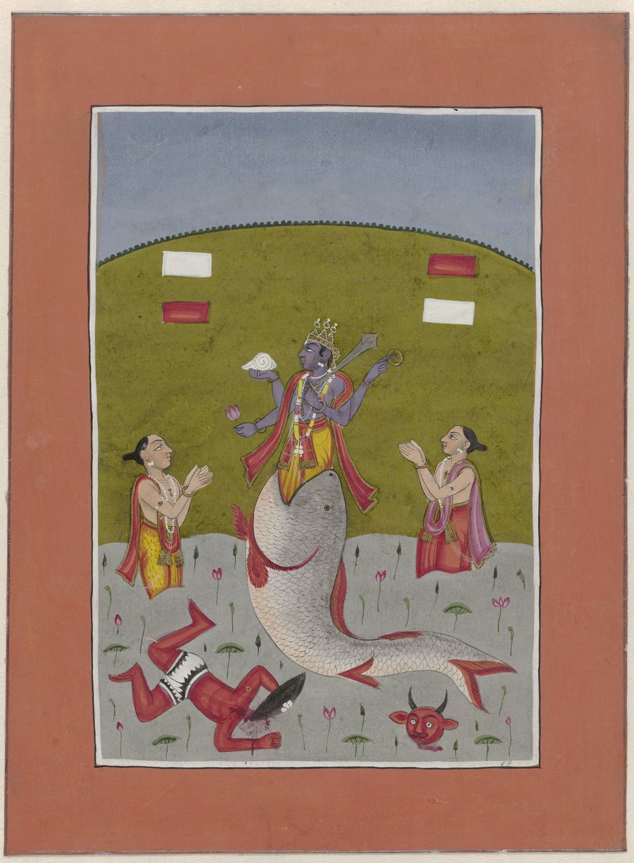 Avatar van Vishnu die verrijst uit de bek van een vis, Avatars van Vishnu door Anonymous