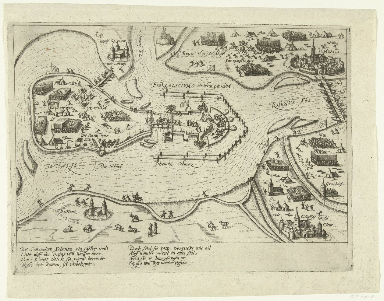 Beleg van Schenkenschans door de Spanjaarden, 1599 door Anonymous