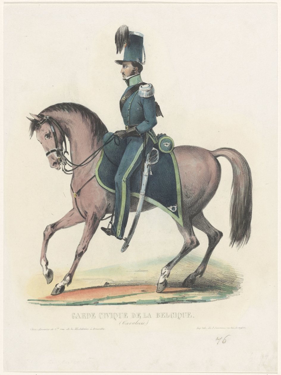 Belgische burgerwacht te paard, 1830 door Anonymous