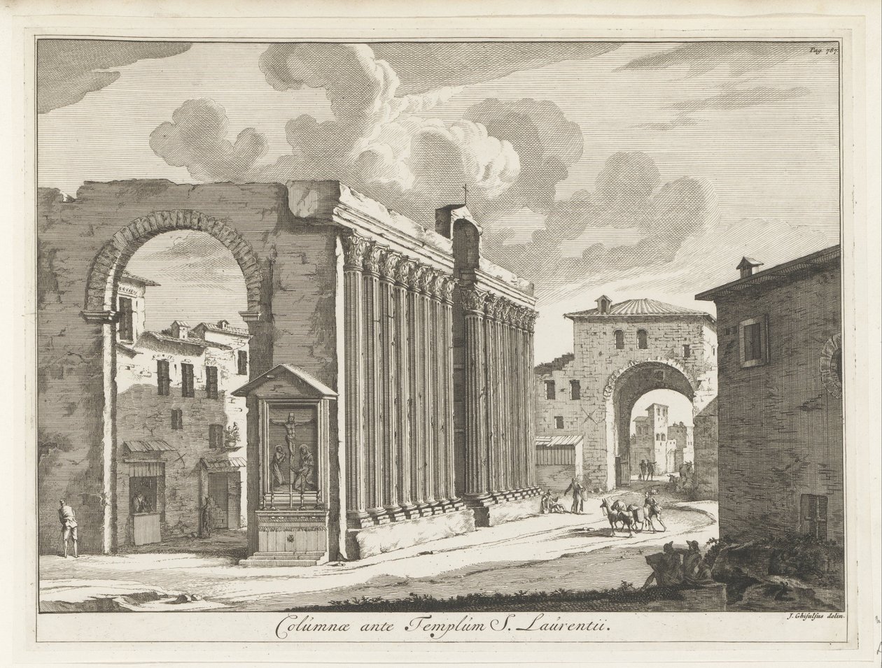 Colonnade van de San Lorenzo te Rome door Anonymous