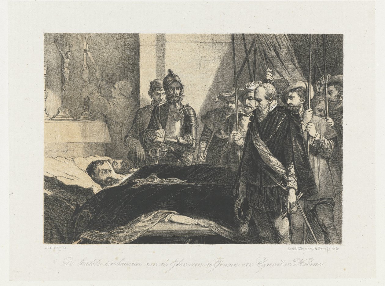 De laatste eer bewezen aan de lijken van Egmond en Horne, 1568 door Anonymous
