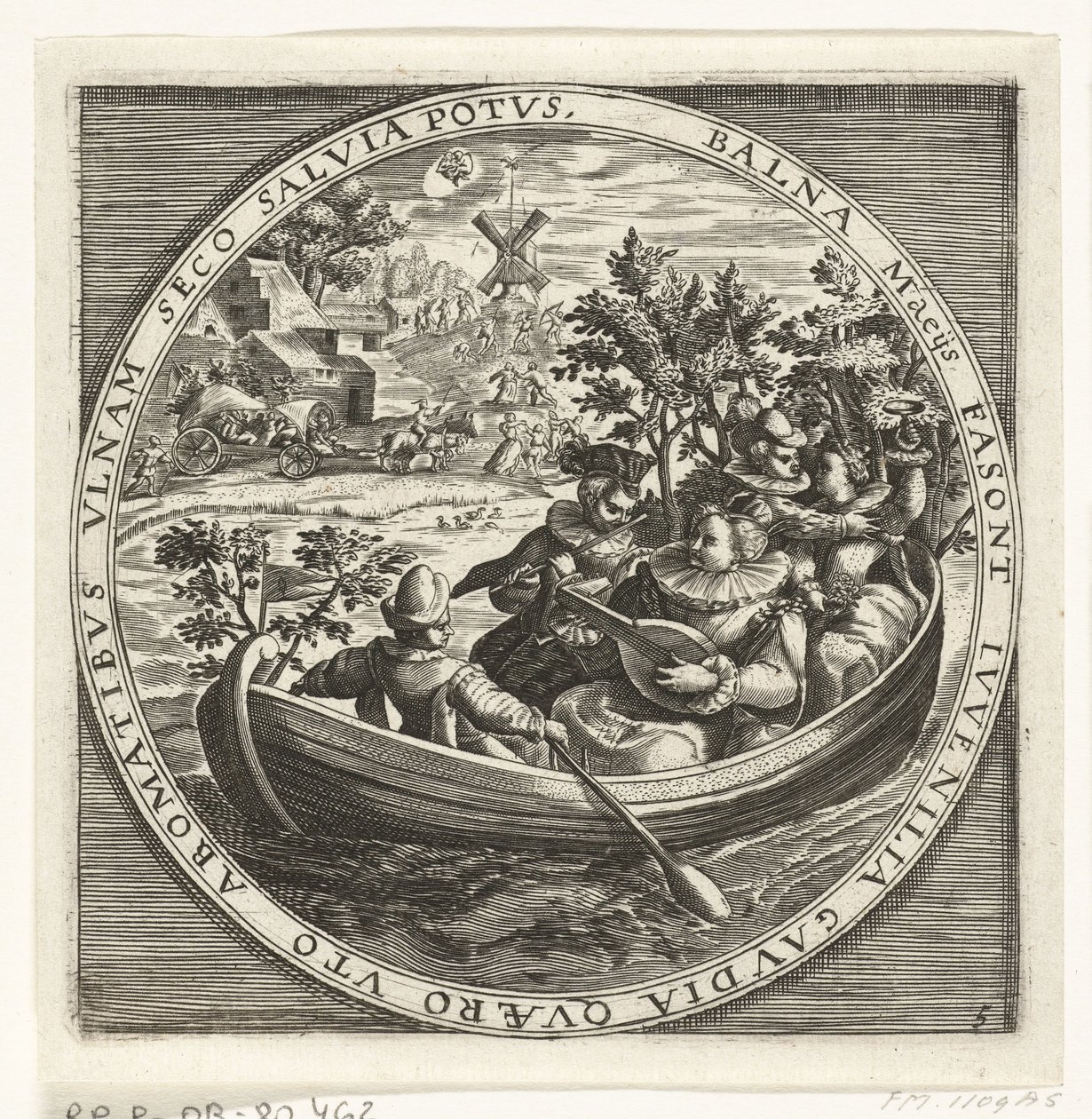 De maand mei, musicerend gezelschap in een bootje, ca. 1600 door Anonymous