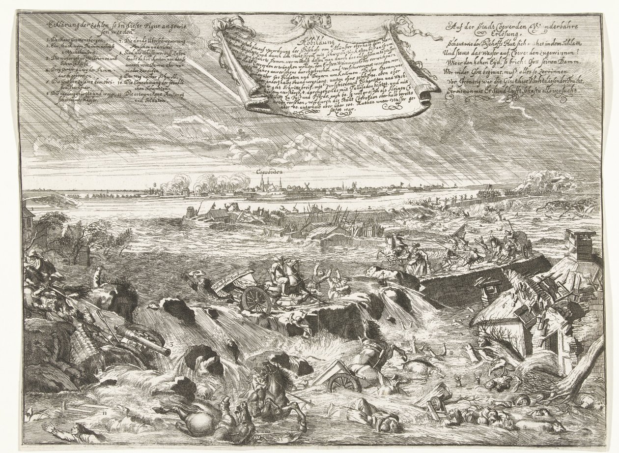 Dijkdoorbraak bij Coevorden, 1673 door Anonymous
