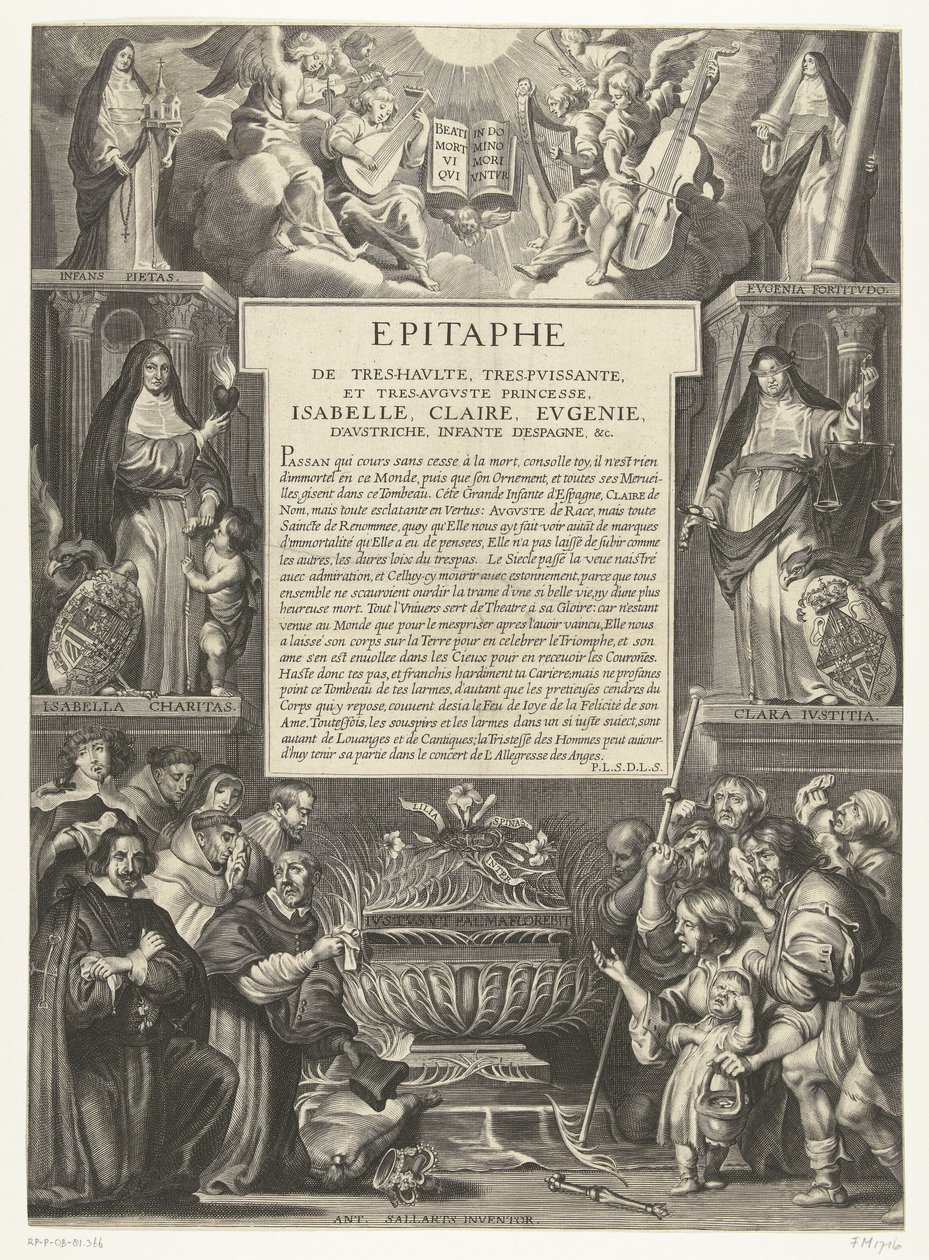 Epitaaf voor Isabella Clara Eugenia, 1633 door Anonymous