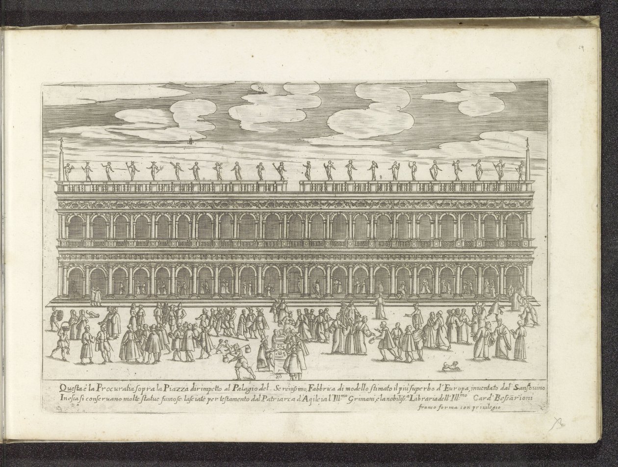 Façade van de Biblioteca Marciana te Venetië door Anonymous