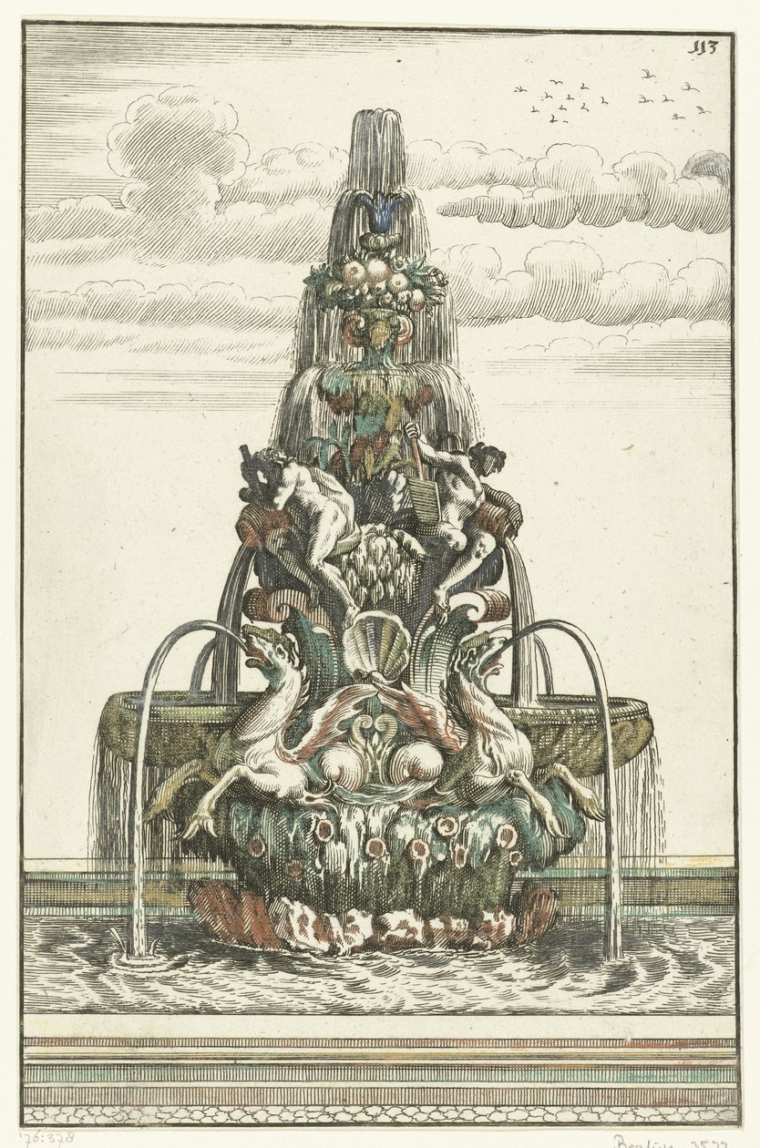 Fontein in de vorm van een piramide door Anonymous
