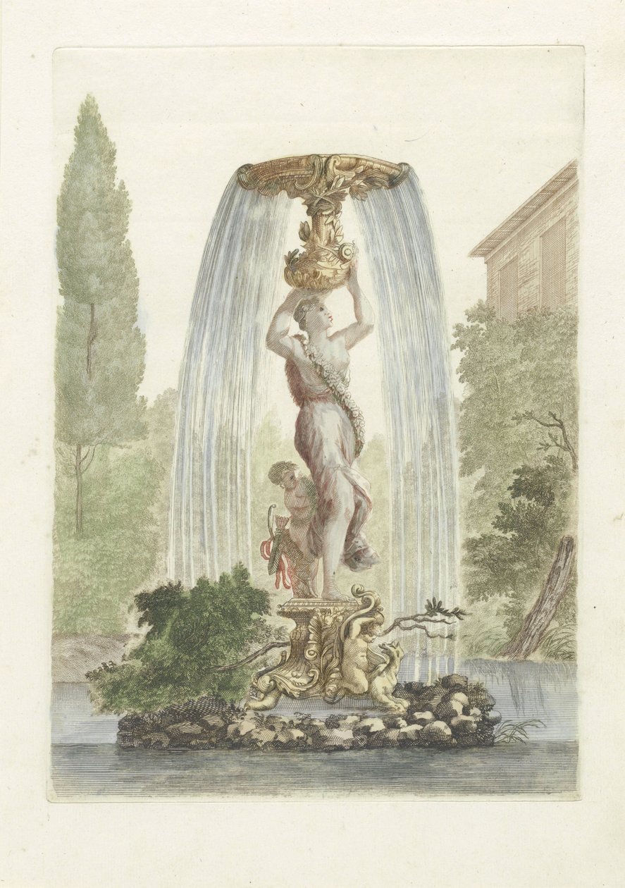 Fontein met Venus en Amor door Anonymous