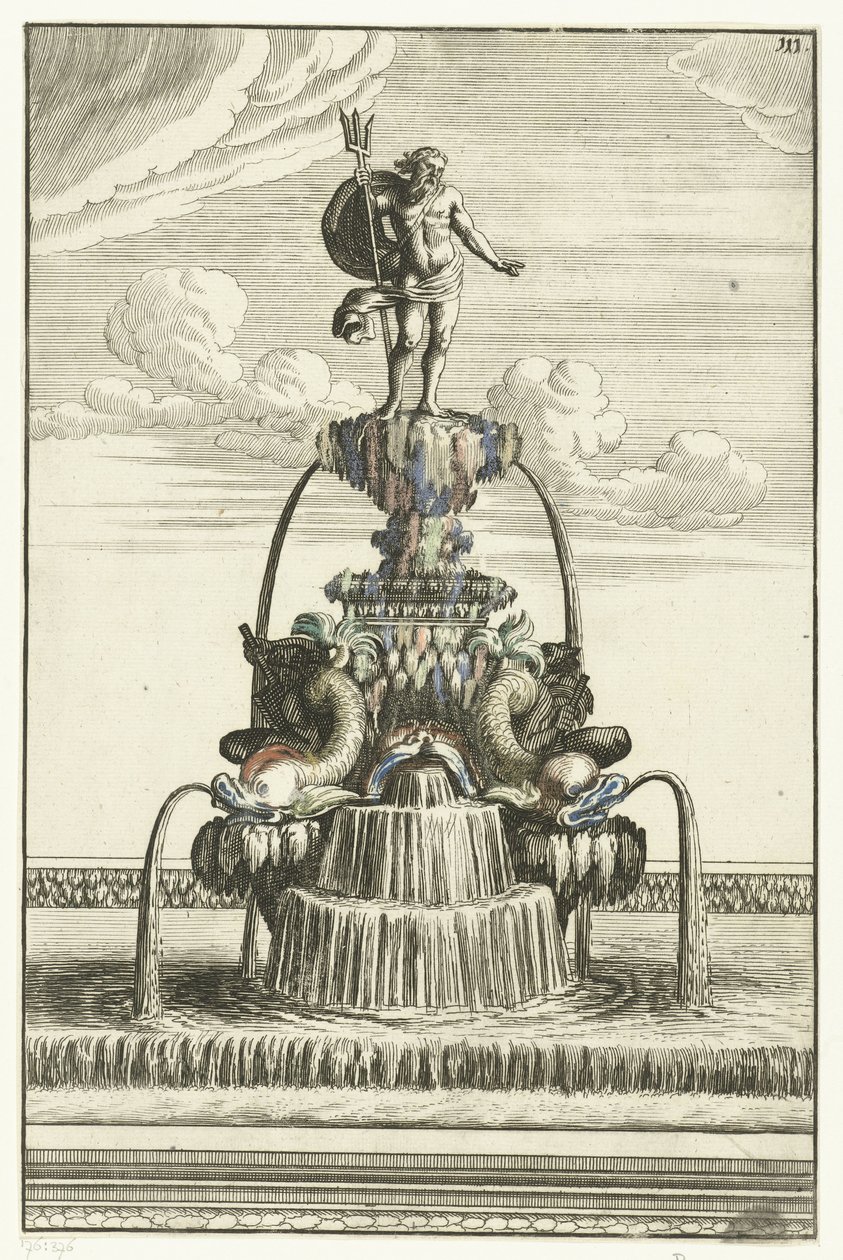 Fontein met beeld van Neptunus door Anonymous