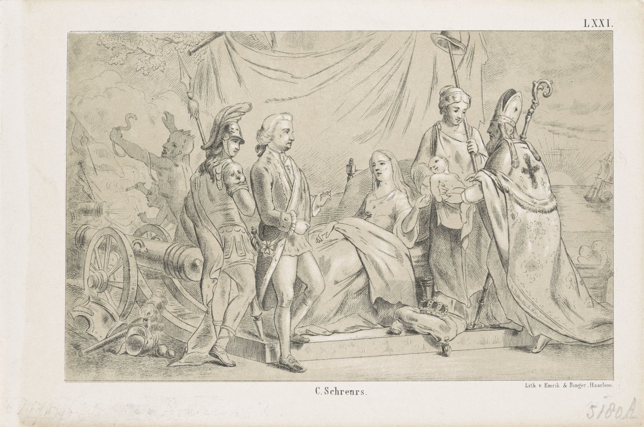 Geboorte van prins Willem Frederik George, de latere koning Willem II, 1792 door Anonymous