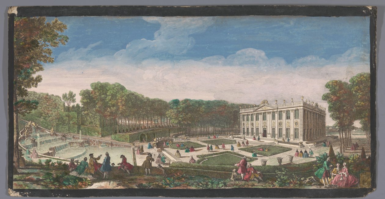 Gezicht op de kleine parterre van de tuin van het Château de Marly door Anonymous