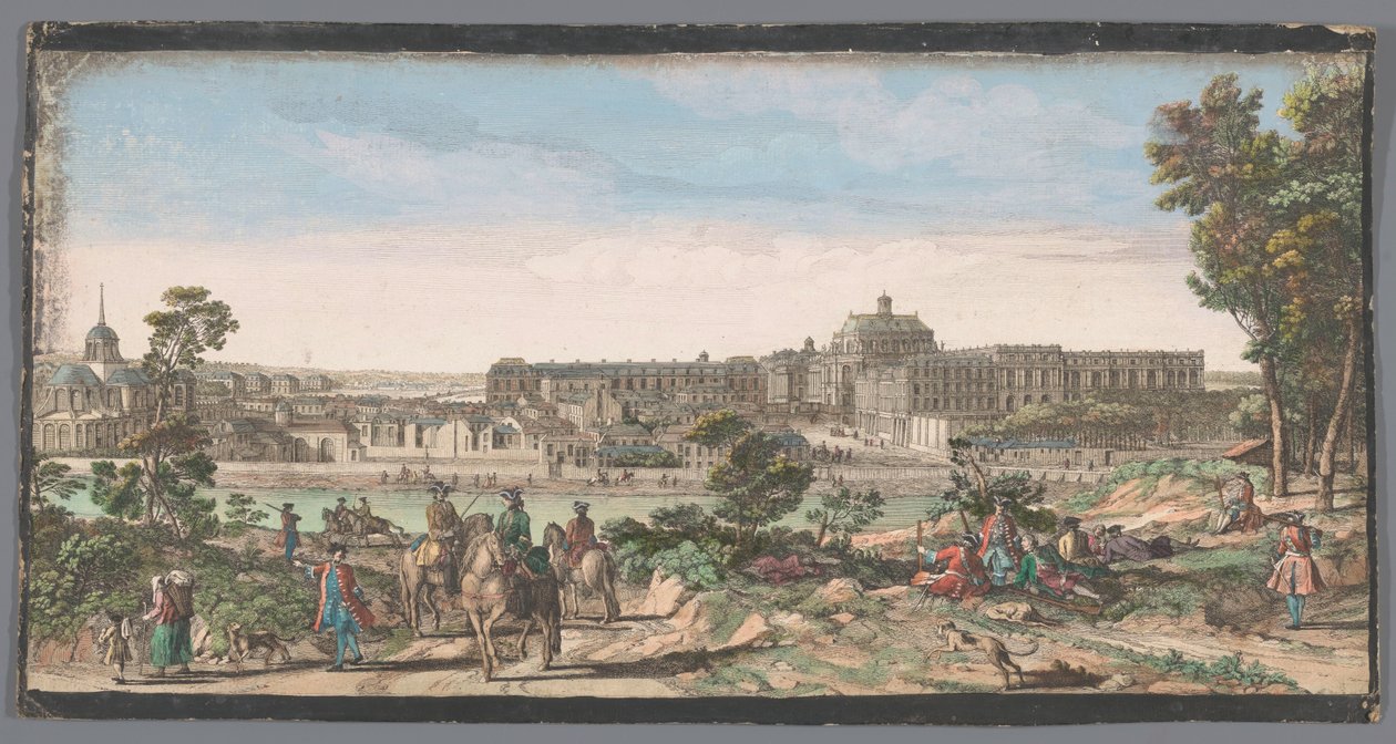 Gezicht op de stad en het Paleis van Versailles door Anonymous