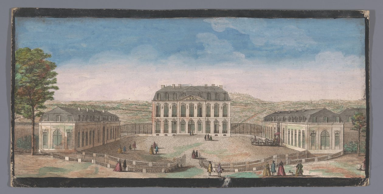Gezicht op de voorzijde van het Chateau de Belle-Vue te Meudon door Anonymous