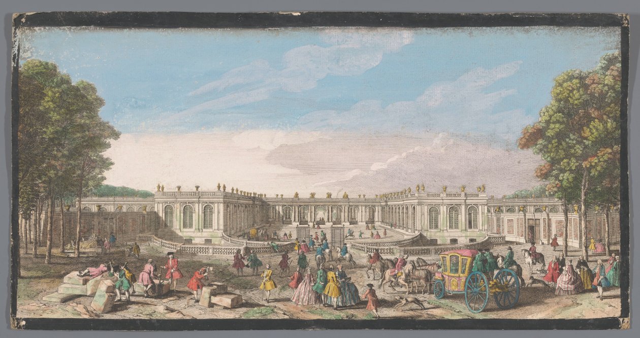 Gezicht op de voorzijde van het Grand Trianon in de Tuin van Versailles door Anonymous