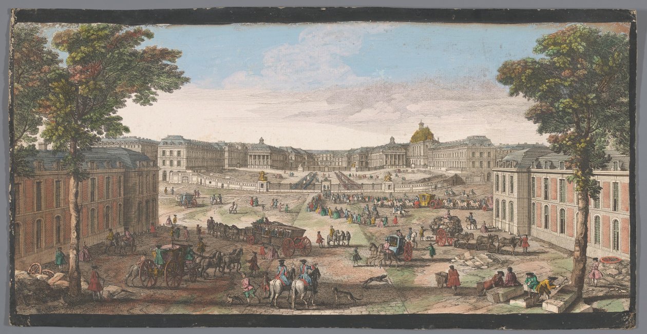 Gezicht op de voorzijde van het Paleis van Versailles door Anonymous