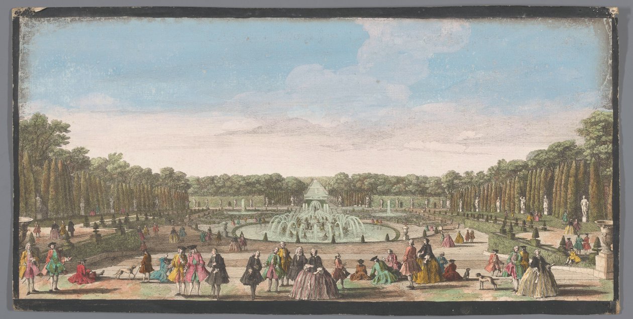 Gezicht op het Bassin de Latone in de Tuin van Versailles door Anonymous