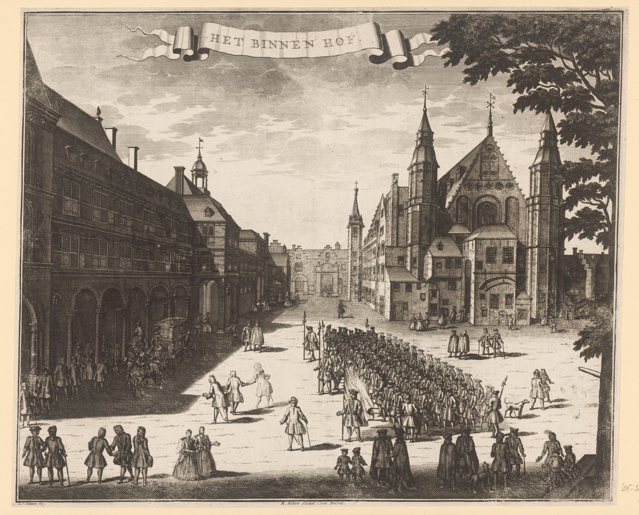 Gezicht op het Binnenhof in Den Haag door Anonymous