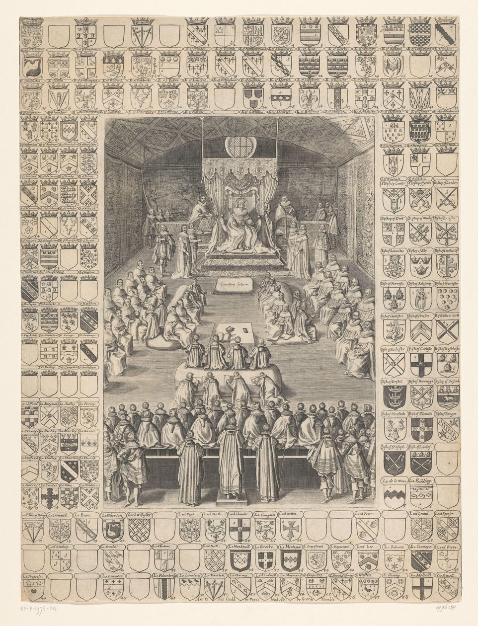 Karel I opent de zitting van het Parlement, 1628 door Anonymous