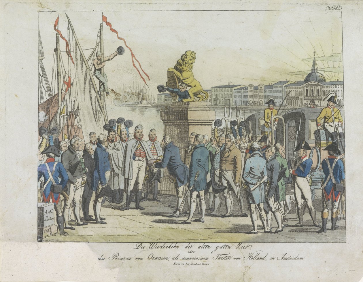 Komst van de Souverein Vorst te Amsterdam, 1813 door Anonymous