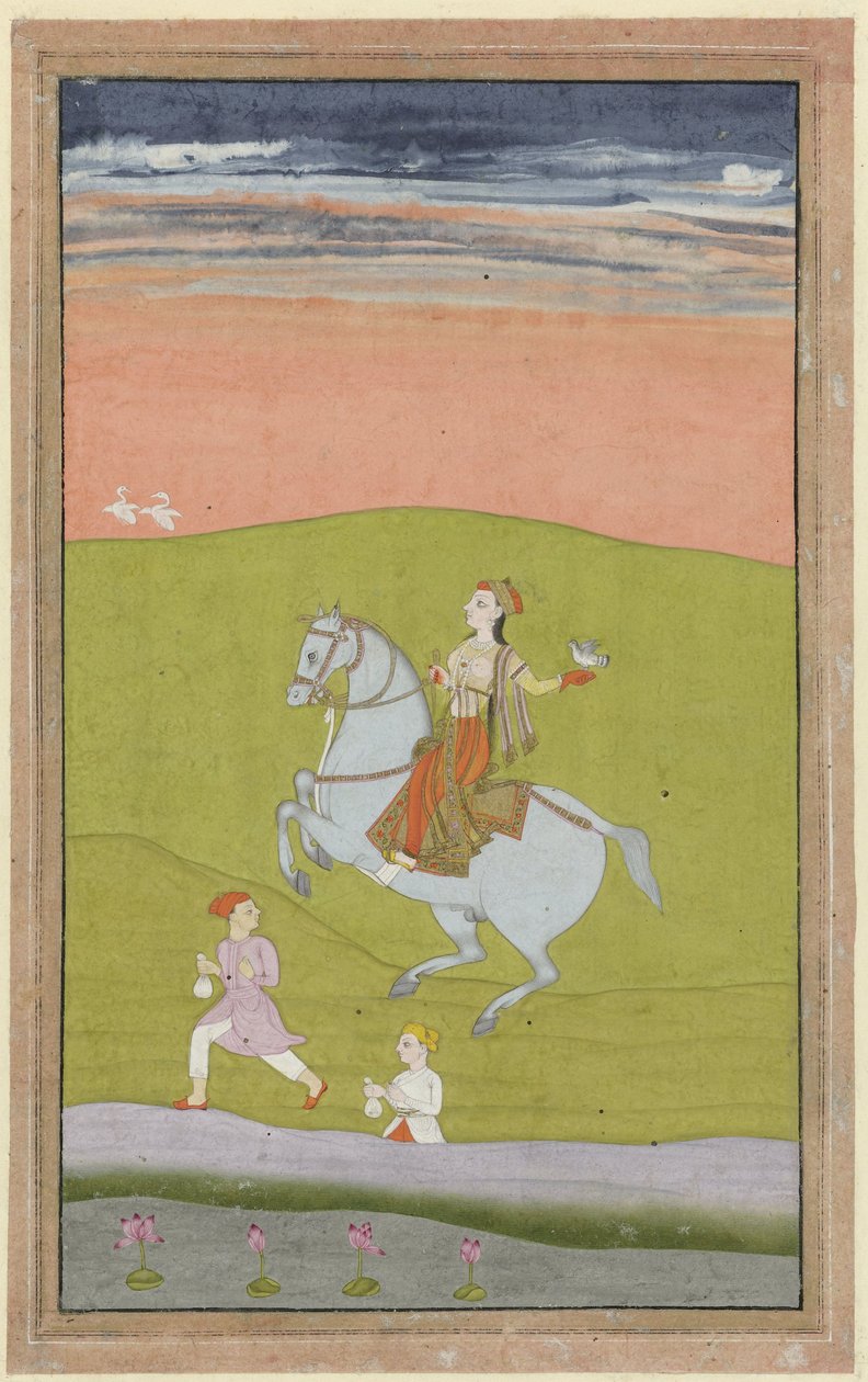 Koningin Chand Bibi te paard door Anonymous