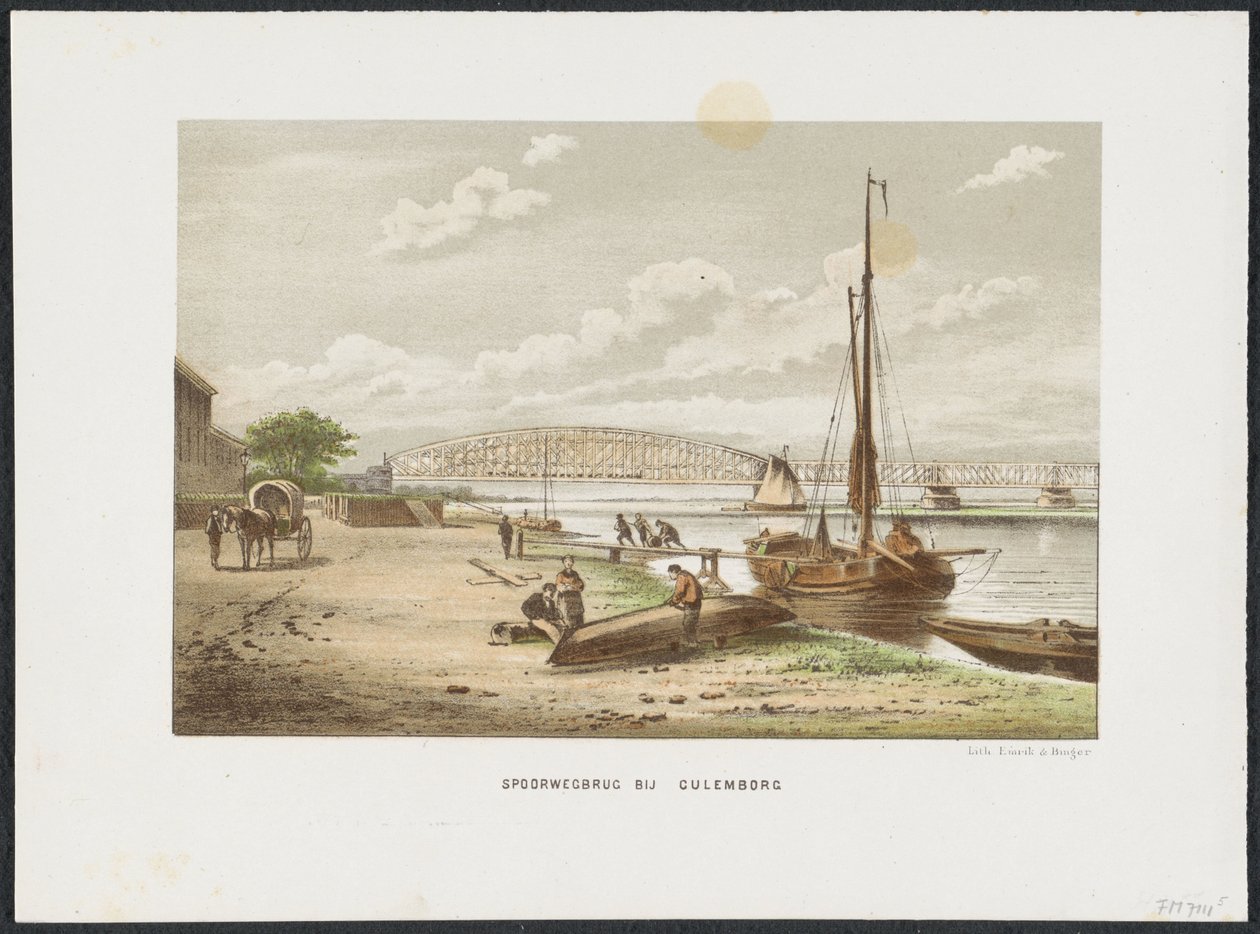 Kuilenburgse spoorbrug bij Culemborg, 1868 door Anonymous