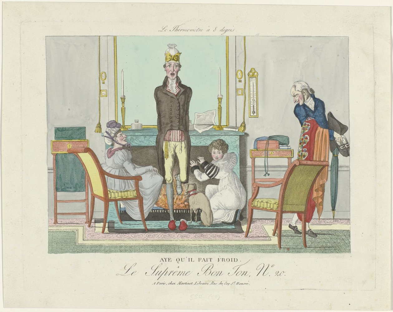 Le Supreme Bon Ton, Le Thermomètre à 8 degrés, 1800-1815, No. 20: Aye qu